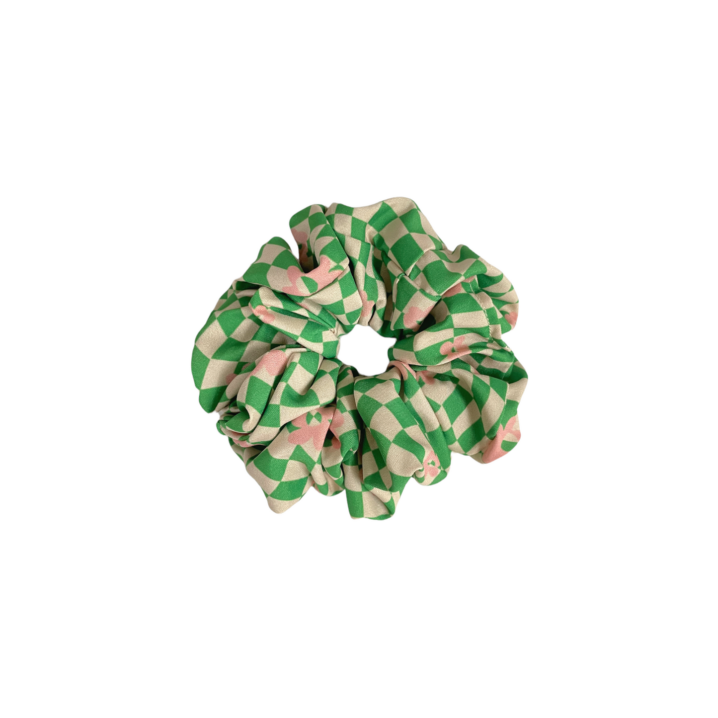 Green Wave Checker Scrunchies SMALL